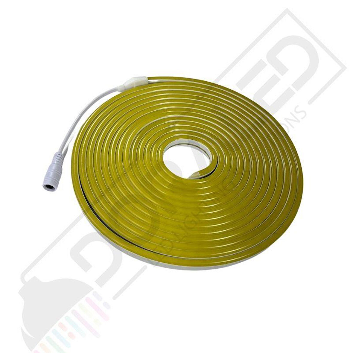 12 Volt 6x12mm Lemon Yellow Esnek Neon Led 5 Metre (1 cm'de Kesilebilir.) 