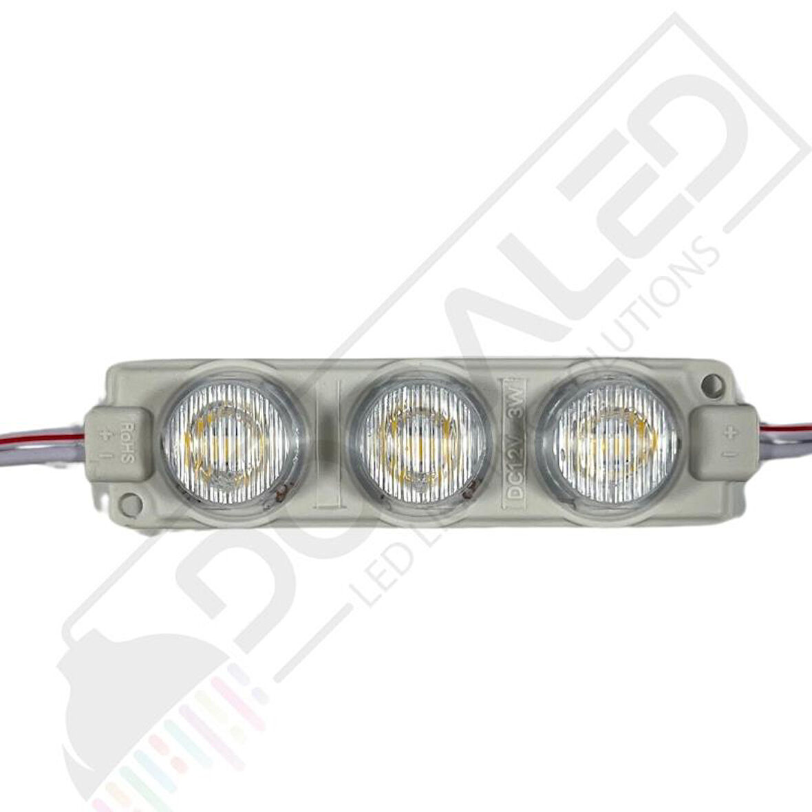 24 Volt  Gün Işığı Watt 3 lü Lensli 3030 Reklamcı Modül (10 Adet)