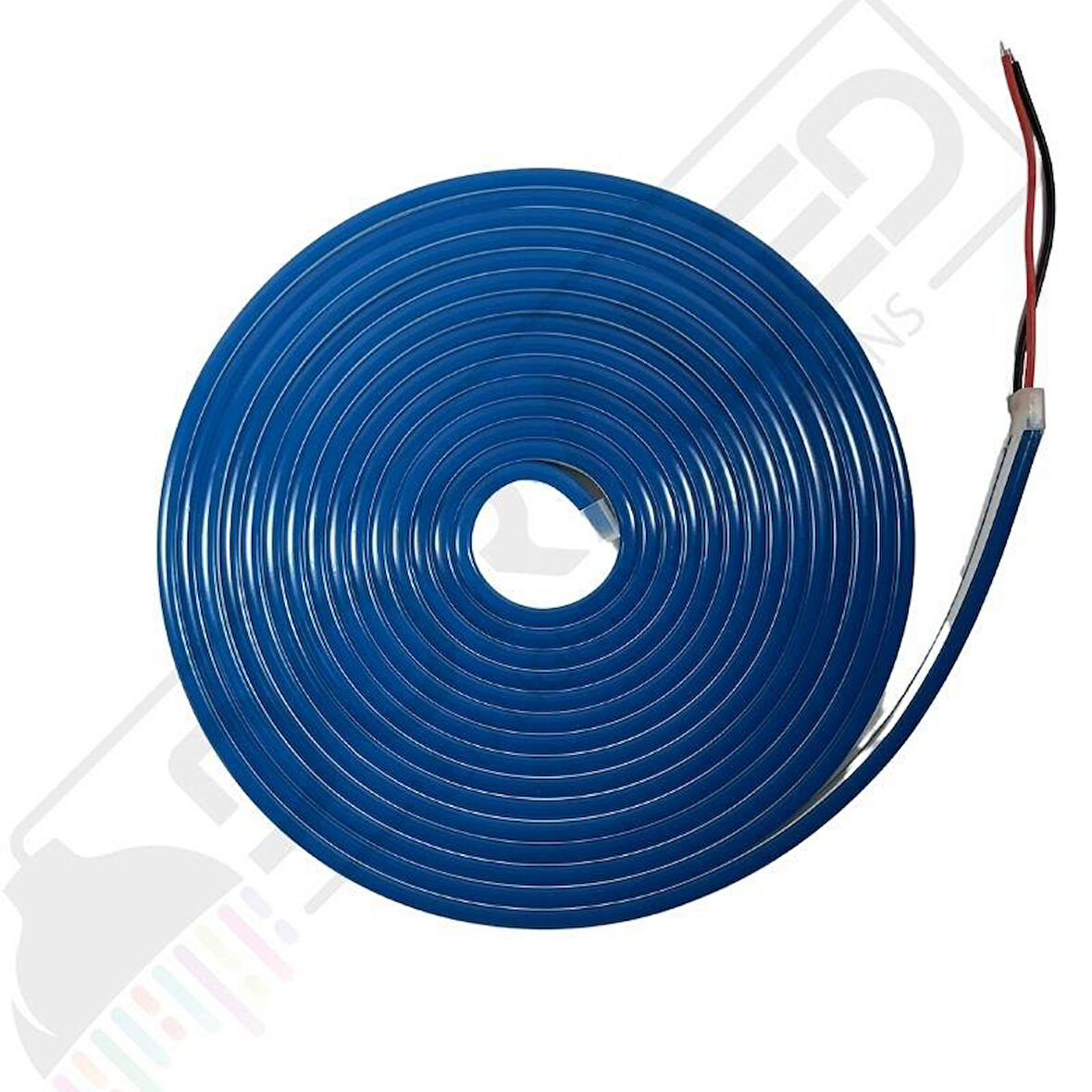 12 Volt 6x12mm Mavi Esnek Neon Led 5 Metre (1 cm'de Kesilebilir.) 