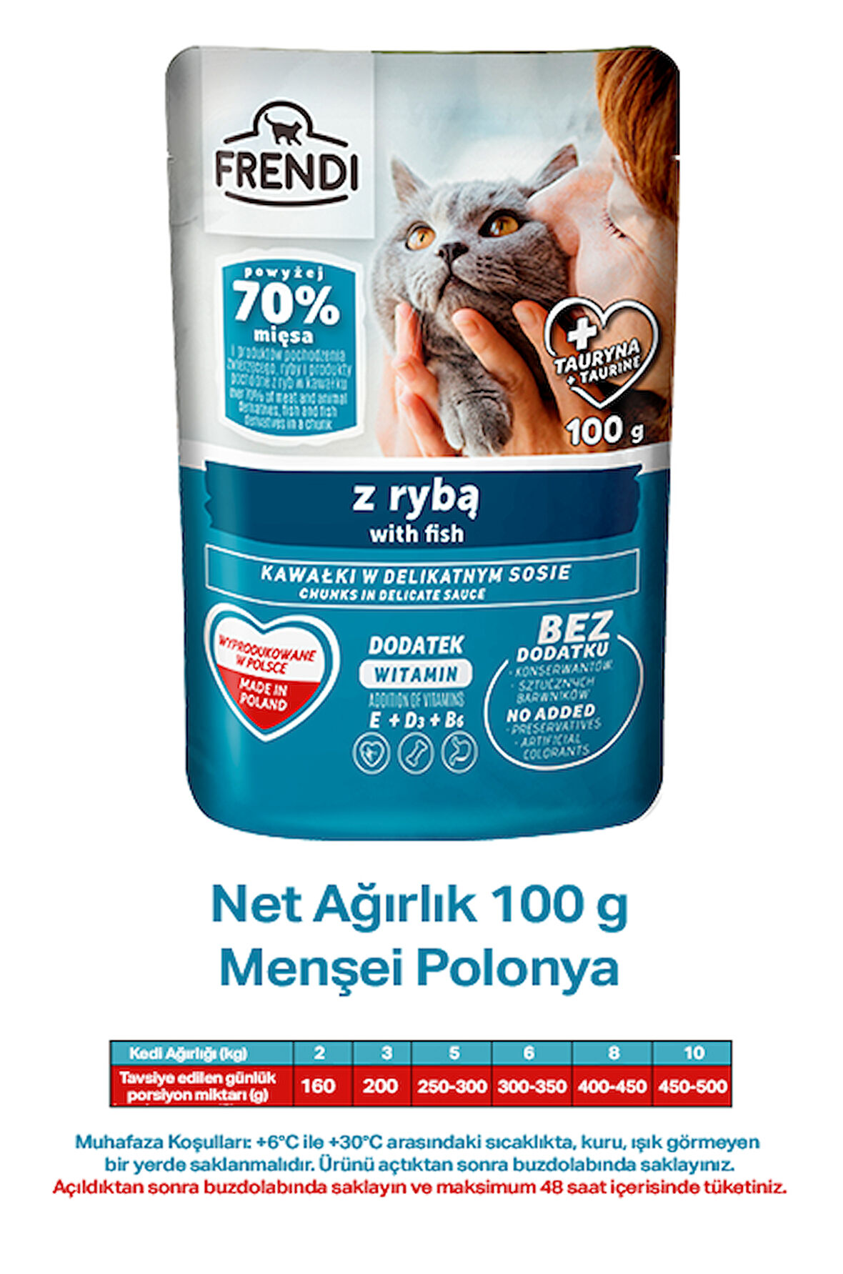 Petlovebutik Frendi Balıklı Lezzetli Soslu 100gr* 15 ADET  Kedi Yaş Maması