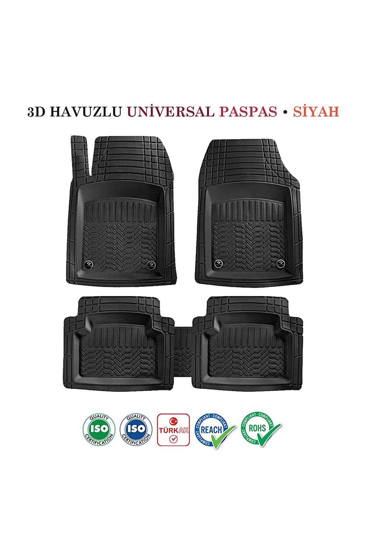 Audi A3 2008-2013 Sportback Uyumlu 3D Havuzlu Paspas Takımı Pro Siyah