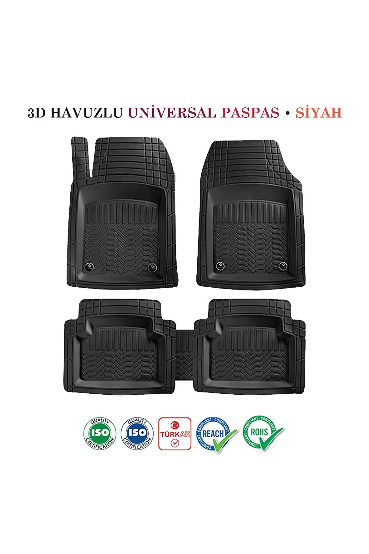 Renault Captur 2019 ve Sonrası Uyumlu 3D Havuzlu Paspas Takımı Pro Siyah