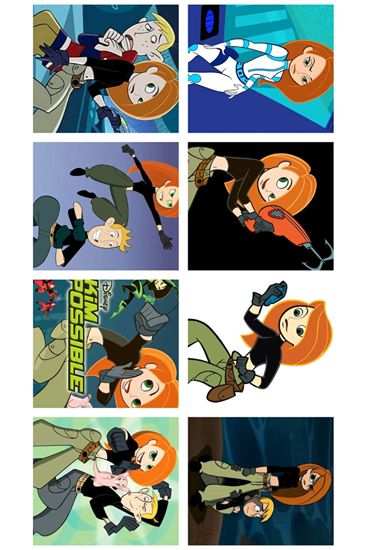 Kim Possible 8li Sticker Set Karışık Shego, Ronald, Rufus, Kim Possible Stickers