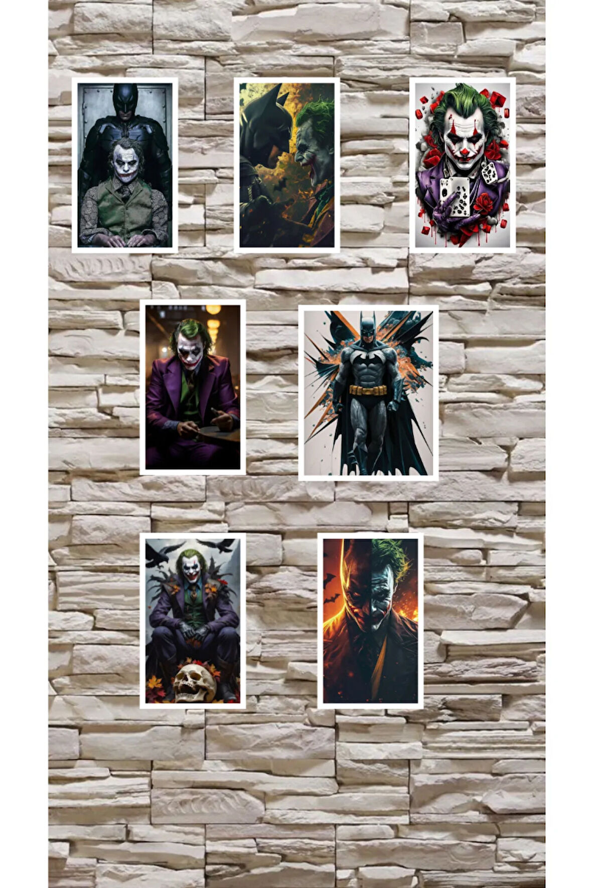 Joker Sticker 8'li Batman, Joker, Hallowen Yapışkanlı, Etiket Sticker 8 adet karışık