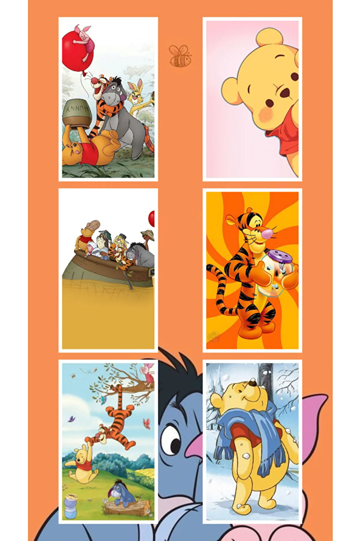 WİNNİE THE POOH -  Eeyore - Kaplan Tigger - Piglet karışık 8 adet sticker