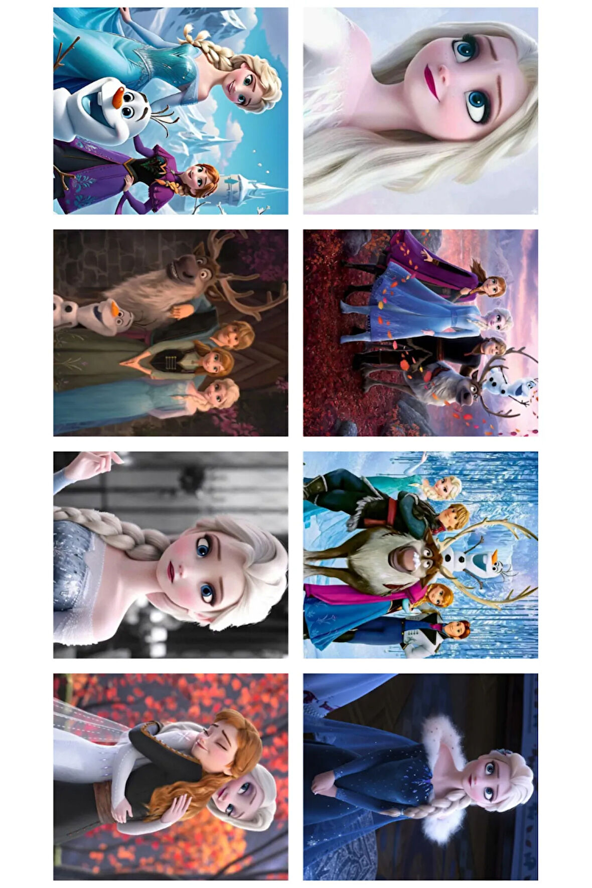 Elsa 8 Li Sticker, Karlar Ülkesi - Karlar Kraliçesi - Olaf - Frozen - Hans Anna Ve Elsa