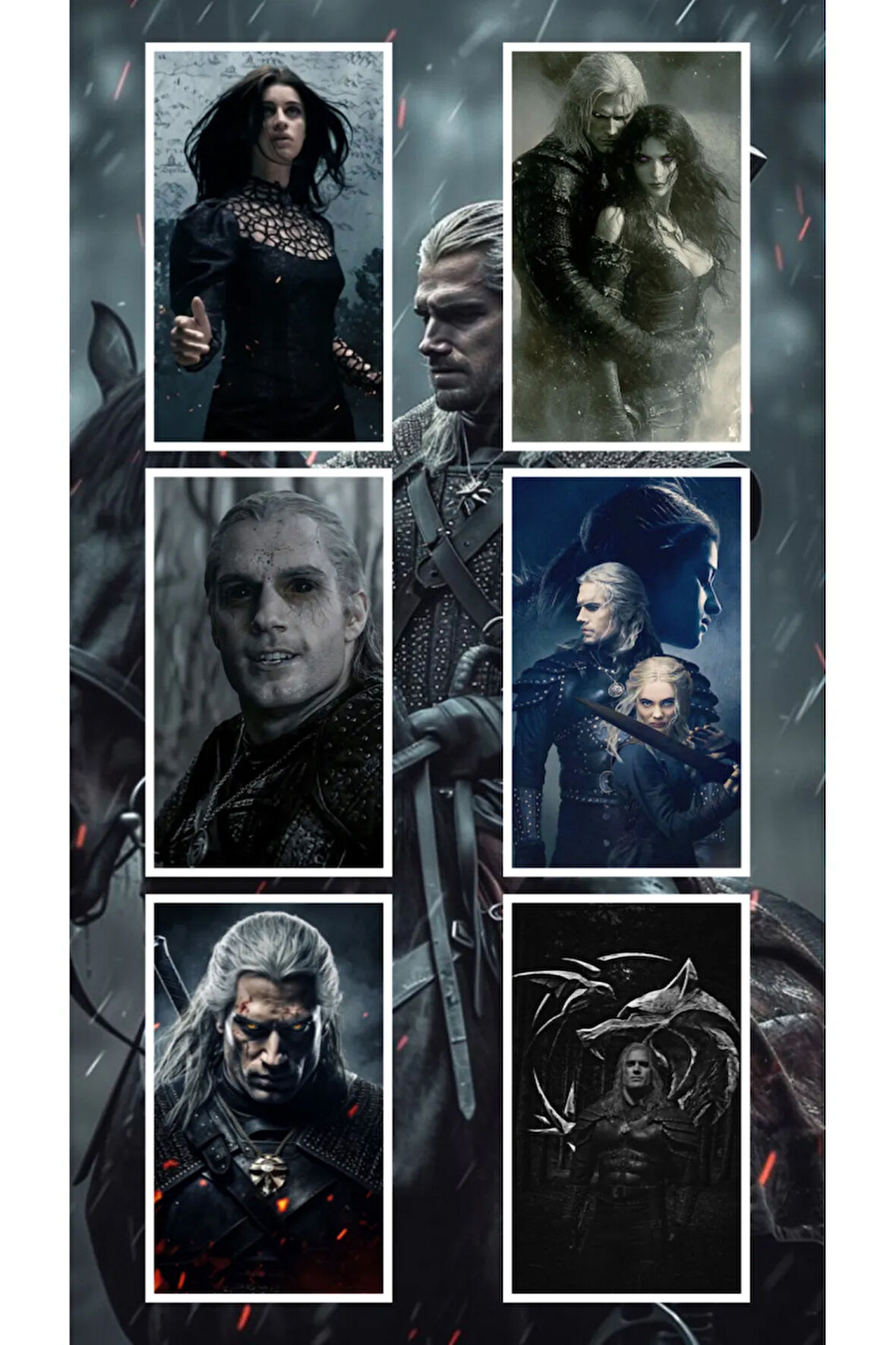 Witcher Dizi Sticker Yennefer - Ciri - Rivialı Geralt - Triss Merigold 8li sticker set