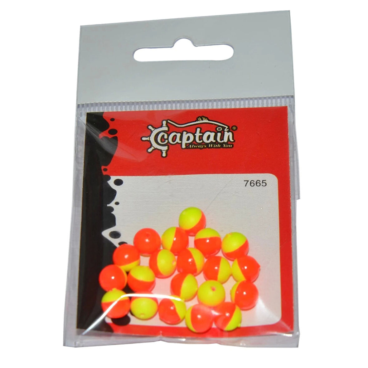 Captain 7665 Renkli Boncuk Yuvarlak 7,5mm Plastik Boncuk 20'li Paket Yellow/Red