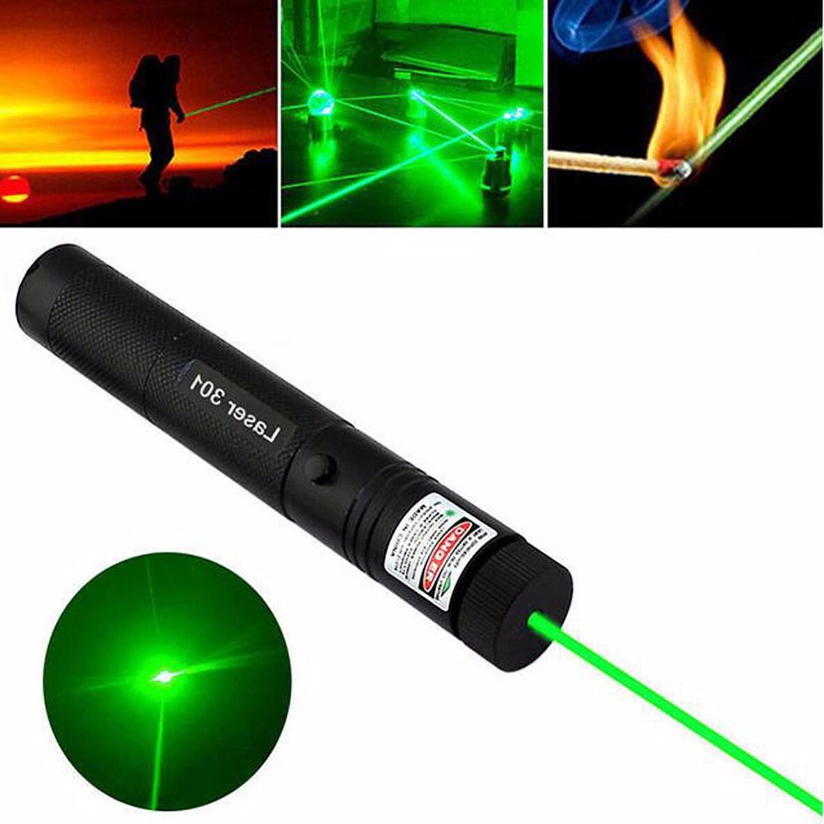 GREEN LASER POİNTER ŞARJLI GÜÇLÜ YEŞİL LAZER METAL KASA