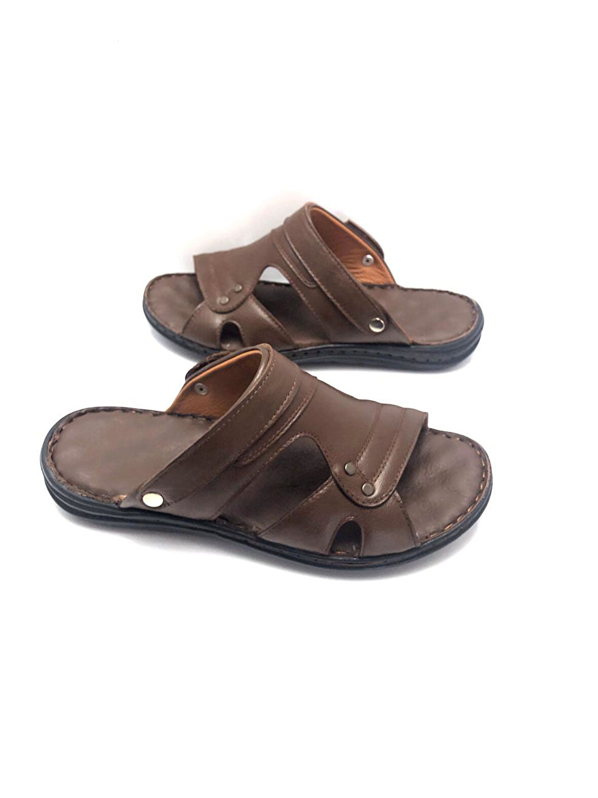 Hakiki Deri Tam Ortopedik Büyük Numara Erkek Terlik