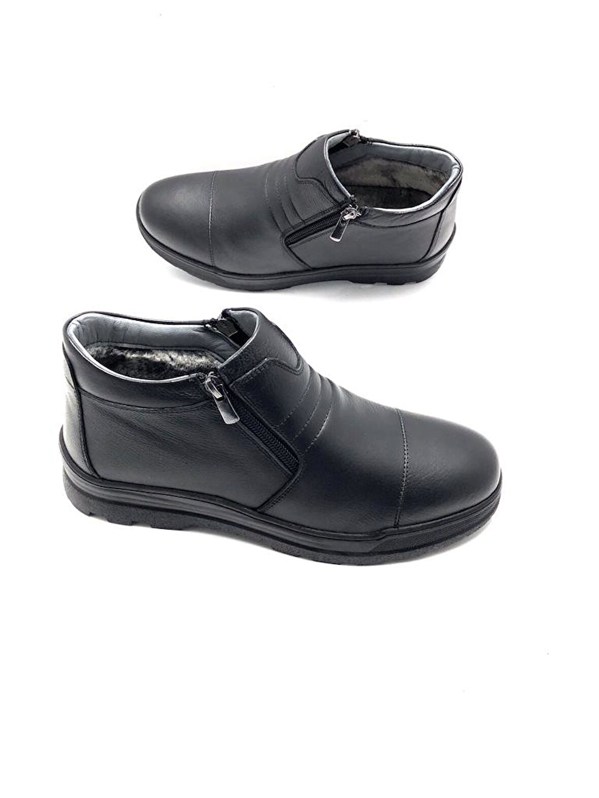 Hakiki Deri Su Geçirmez Kürklü Erkek Bot