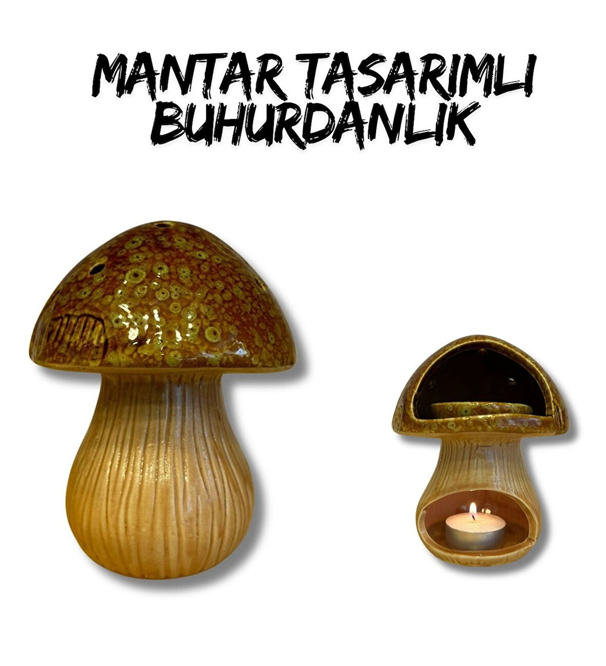 Seramik Mantar Şeklinde Buhurdanlık Büyük Boy