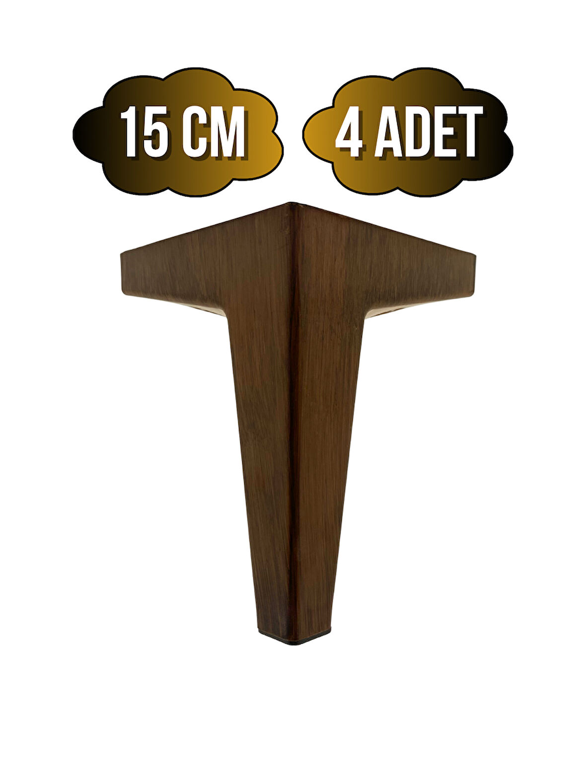 Serçe Düz 15CM Plastik Ayak Mobilya Masa ve Dolap Ayağı(15CM)(AHŞAP RENGİ)(4 ADET)