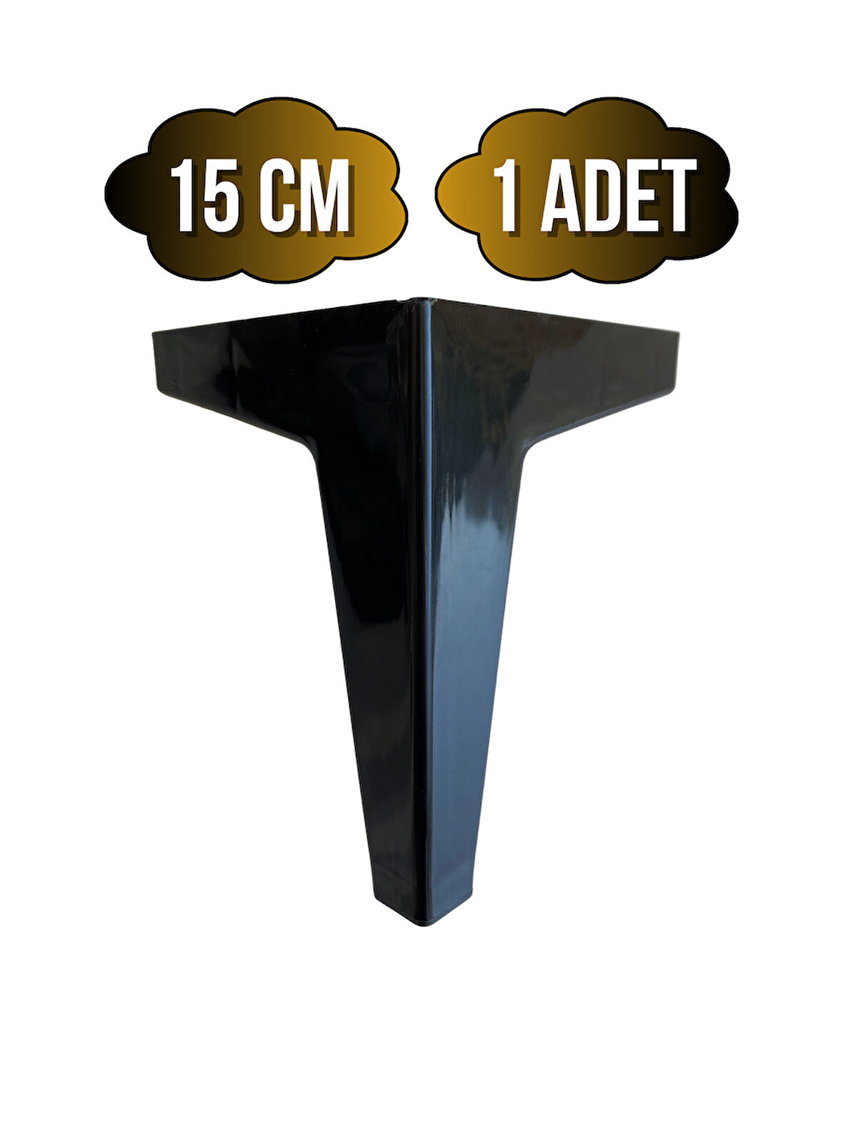 Serçe Düz 15CM Plastik Ayak Mobilya Masa ve Dolap AYAĞI(15CM)(SİYAH)(1 ADET)