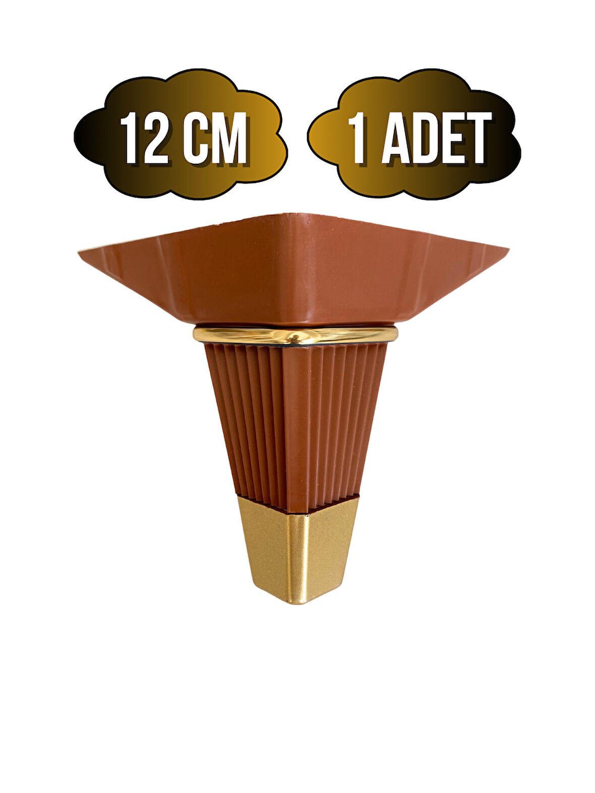 İrem Kahverengi Altın 12cm Plastik Ayak Mobilya Masa ve Dolap Ayağı(KAHVERENGİ ALTIN)(12CM)(1 ADET)