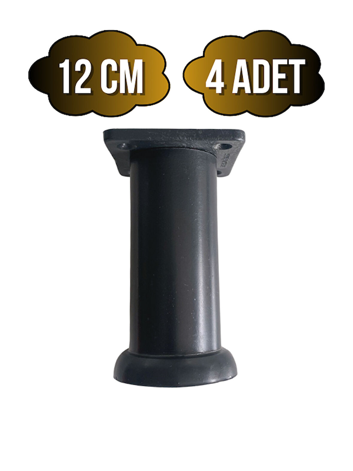 Plastik Siyah Ayarlanabilir Ayak Masa Dolap ve Mobilya Ayağı(SİYAH)(12CM)(4 ADET)