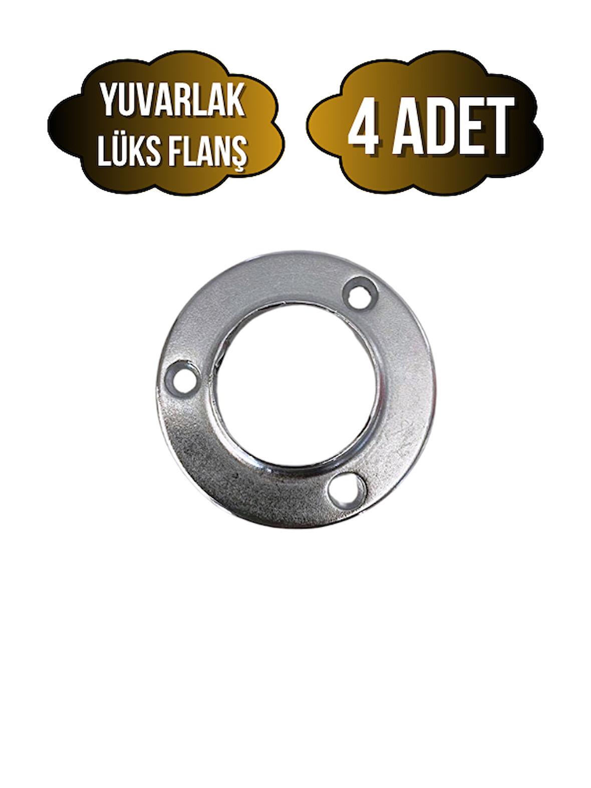 Yuvarlak Lüks Askı Borusu Flanşı Dolap ve Mobilya Boru Flanşı(METAL)(BORU ÇAPI:25MM)(4 ADET)