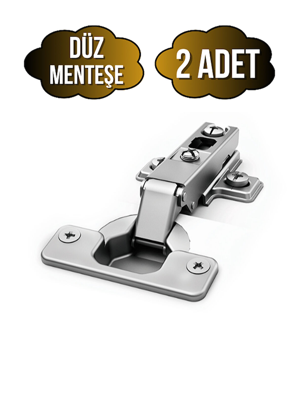 Düz Dolap Kapak Menteşesi Tas Menteşe(DÜZ MENTEŞE)(2 ADET)