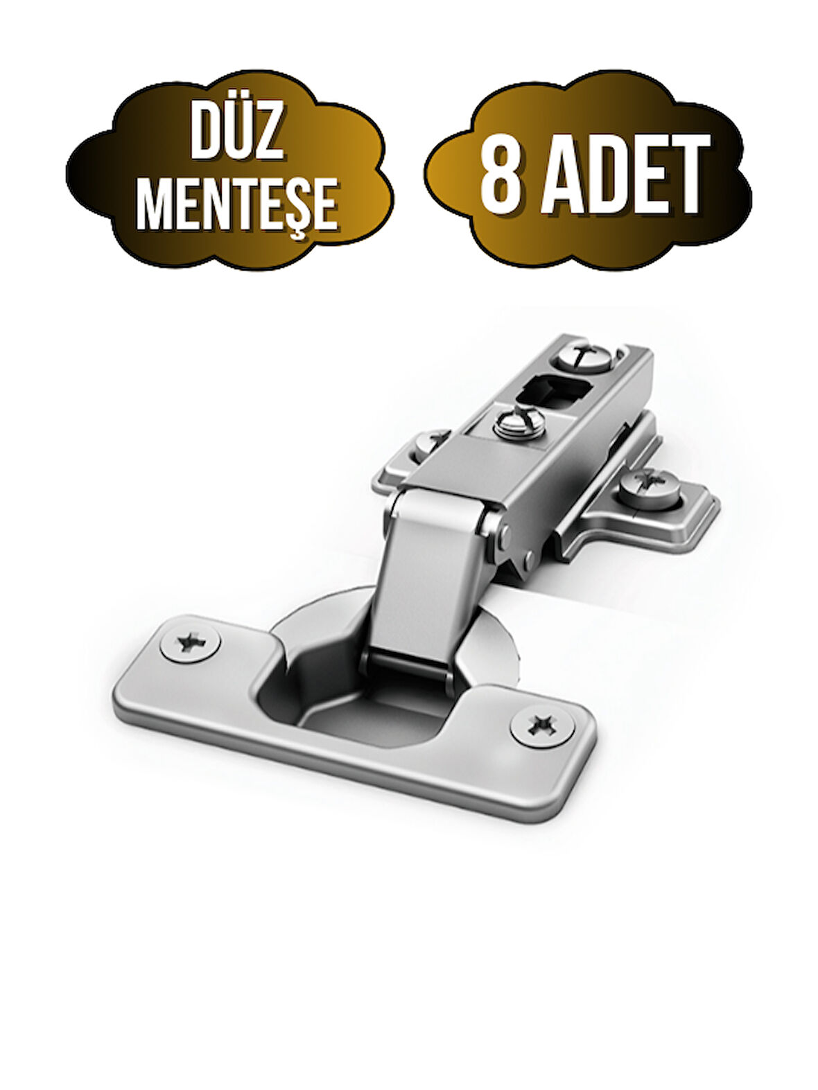 Düz Dolap Kapak Menteşesi Tas Menteşe(DÜZ MENTEŞE)(8 ADET)