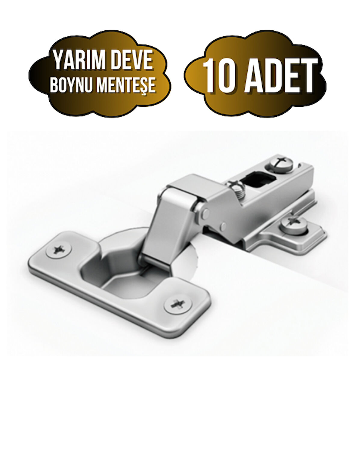 Yarım Deve Dolap Kapak Menteşesi Tas Menteşe(YARIM DEVE MENTEŞE)(10 ADET)