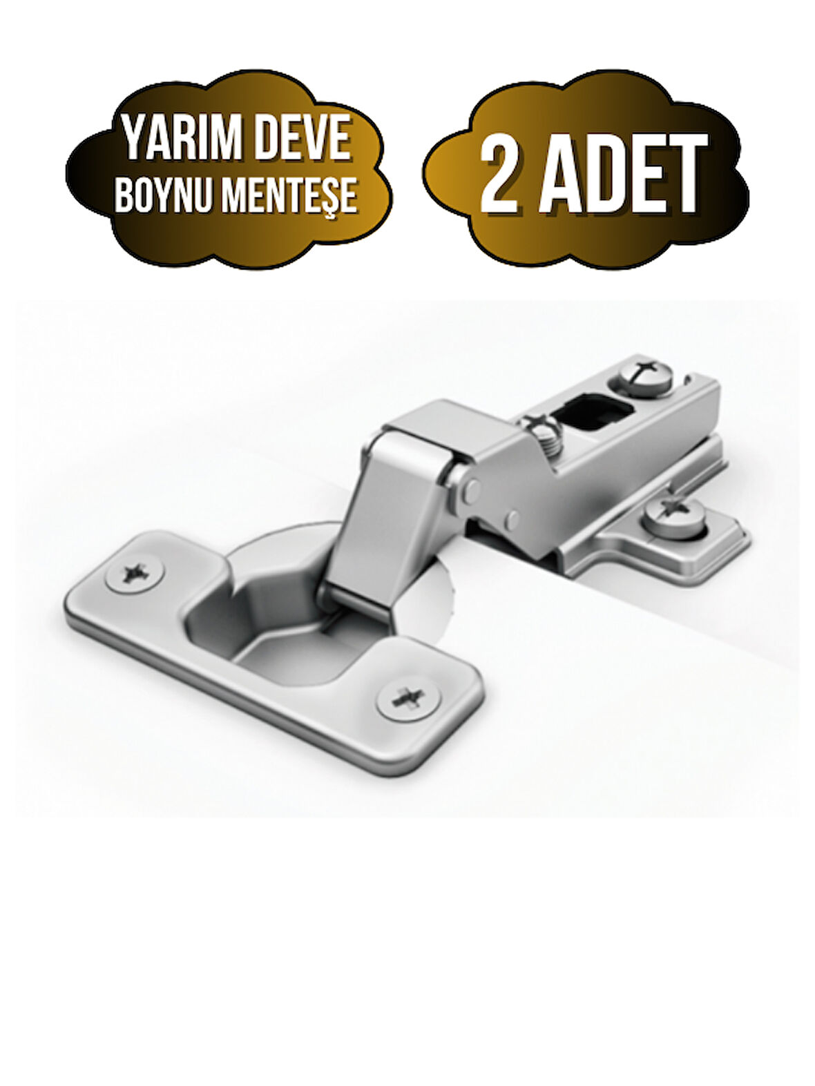 Yarım Deve Dolap Kapak Menteşesi Tas Menteşe(YARIM DEVE MENTEŞE)(2 ADET)