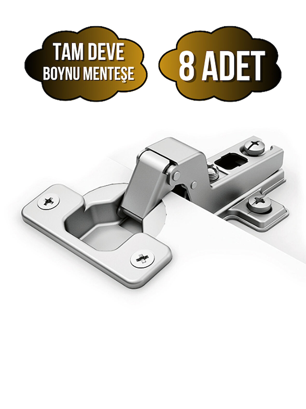 Tam Süper Deve Dolap Kapak Menteşesi Tas Menteşe(TAM SÜPER DEVE MENTEŞE)(8 ADET)