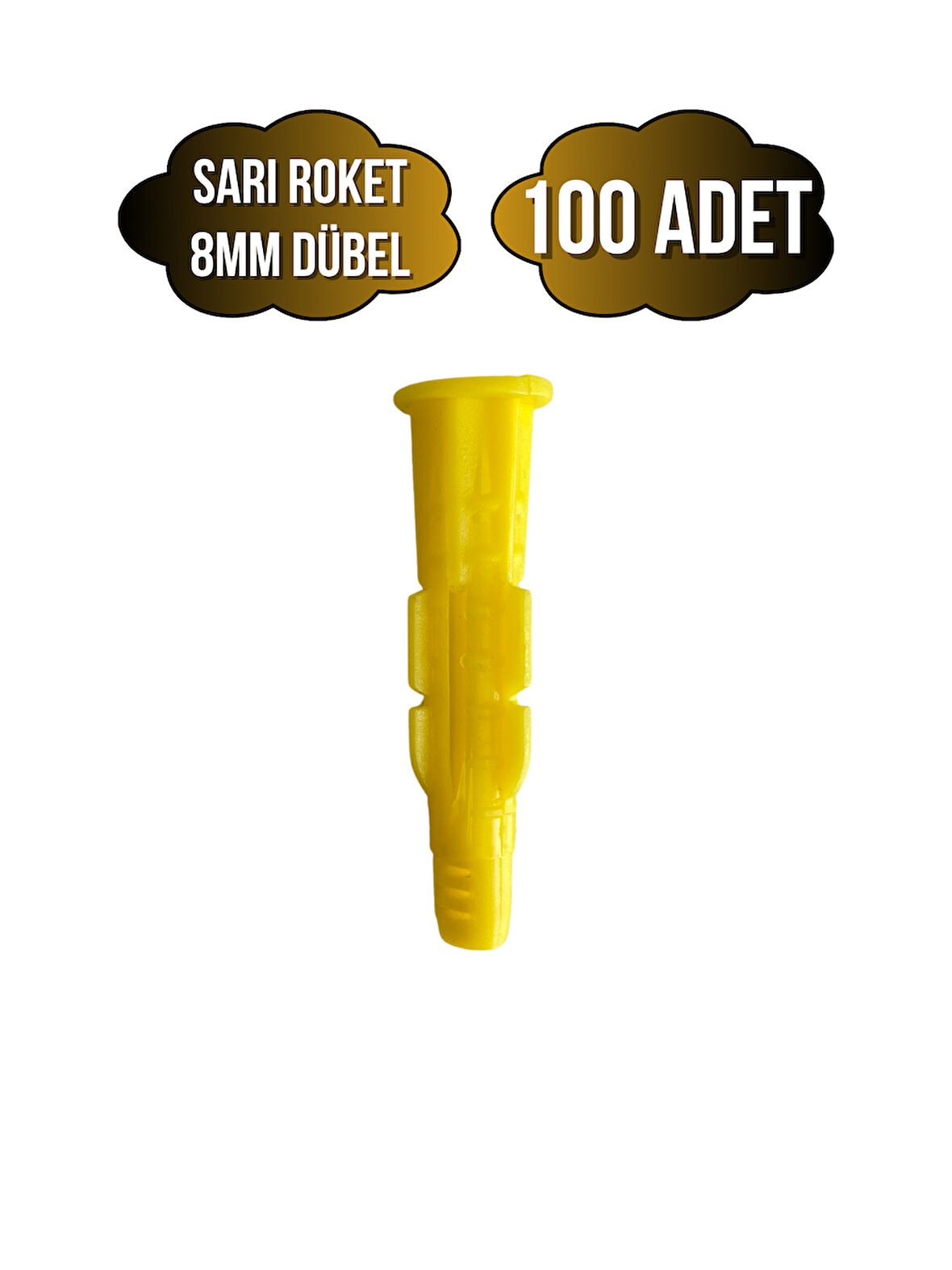 Roket Sarı 8mm Dübel Beton Tuğla Briket Dubeli(8MM)(SARI)(ROKET)(100 ADET)