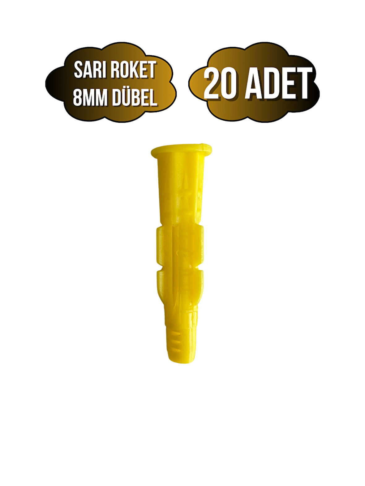 Roket Sarı 8mm Dübel Beton Tuğla Briket Dubeli(8MM)(SARI)(ROKET)(20 ADET)