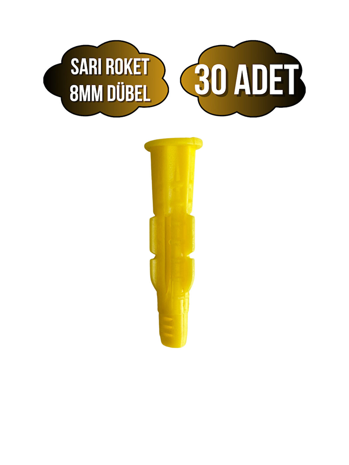 Roket Sarı 8mm Dübel Beton Tuğla Briket Dubeli(8MM)(SARI)(ROKET)(30 ADET)