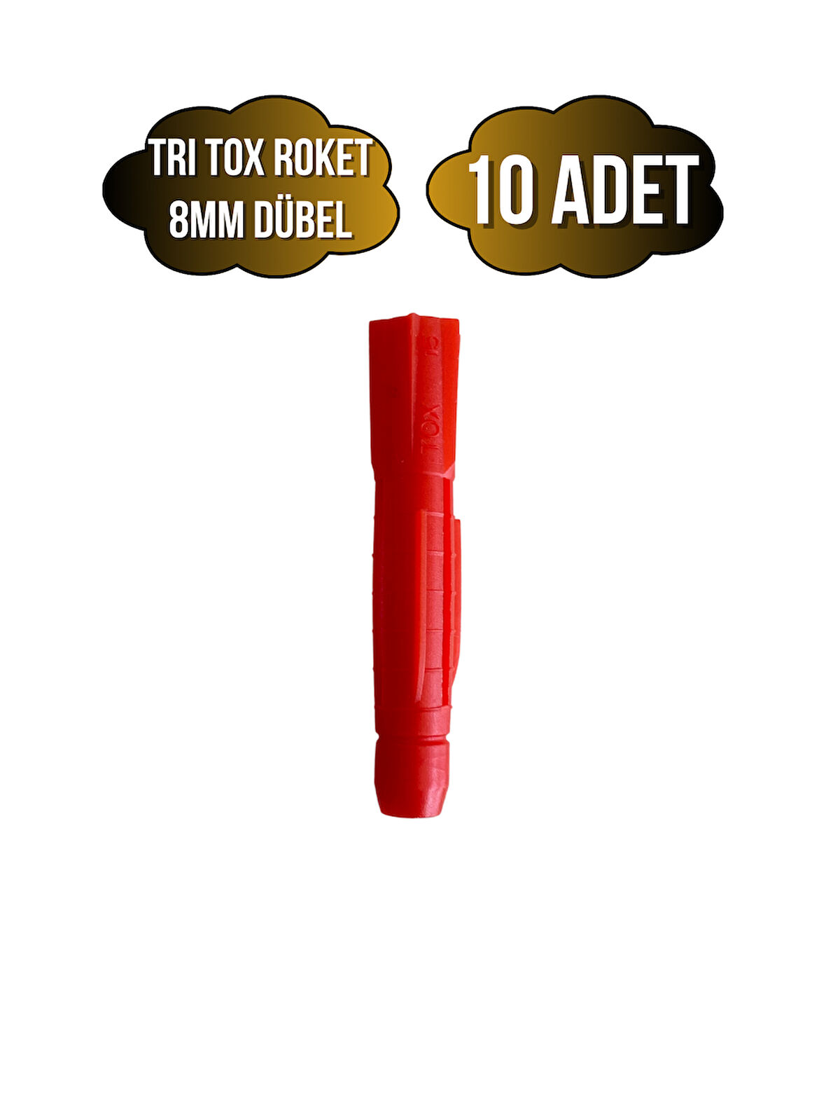 Tri Tox Roket Kırmızı 8mm Dübel Beton Tuğla Briket Dubeli(8MM)(KIRMIZI)(ROKET)(10 ADET)