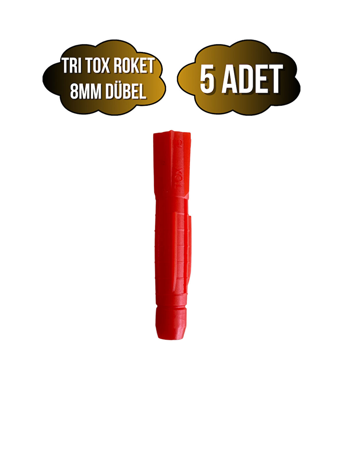 Tri Tox Roket Kırmızı 8mm Dübel Beton Tuğla Briket Dubeli(8MM)(KIRMIZI)(ROKET)(5 ADET)