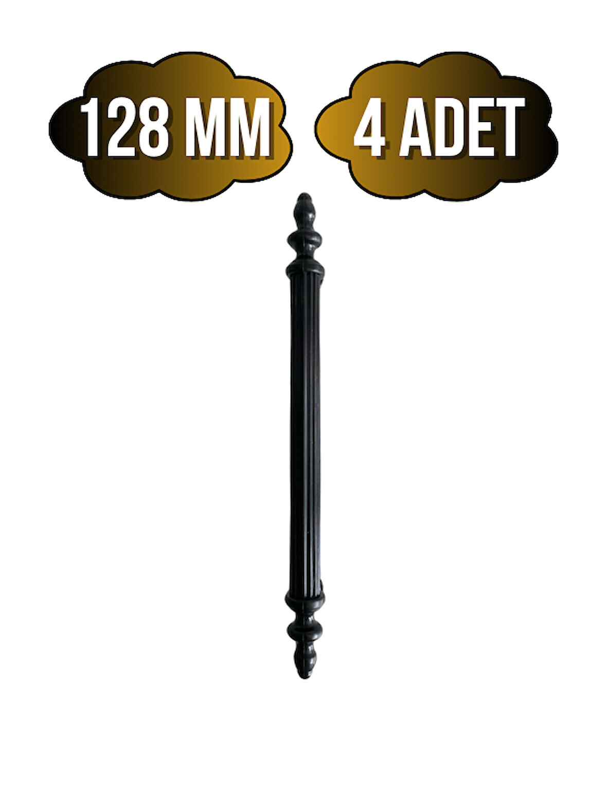 Plastik Siyah Kulp Mobilya ve Dolap Kulpu(SİYAH)(128MM)(4 ADET)