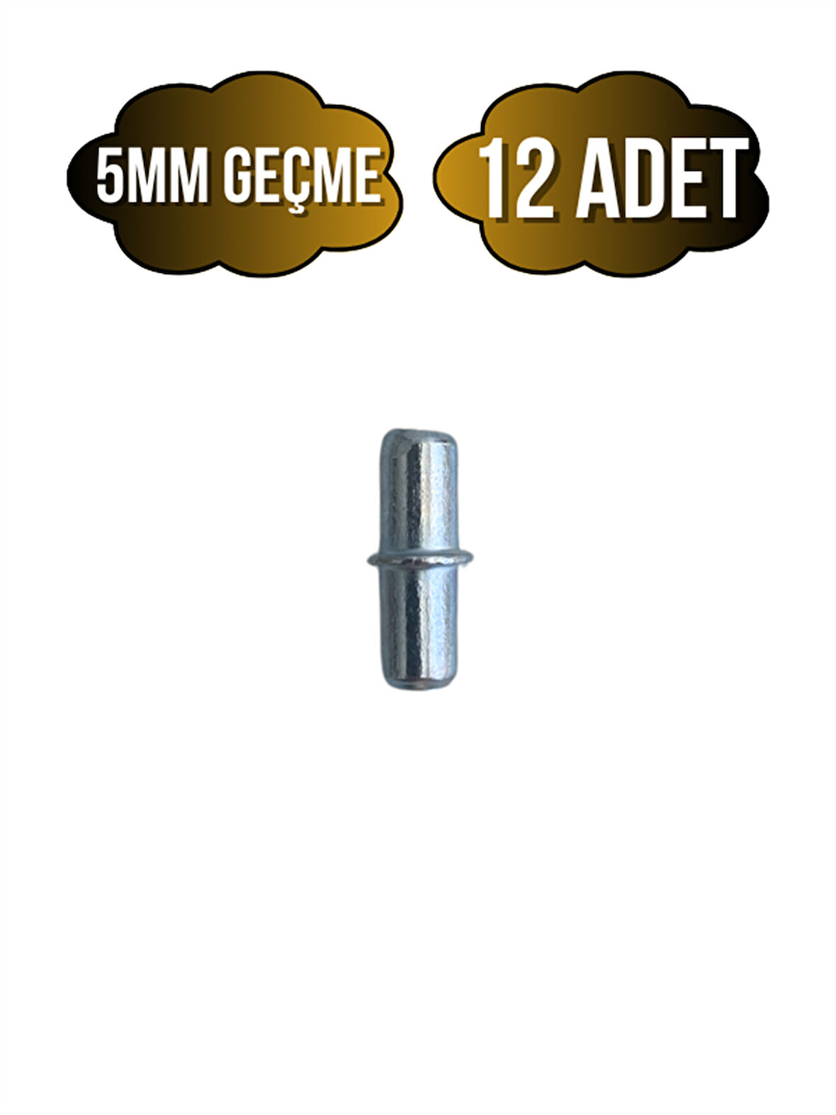Metal Çift Taraflı 5mm Geçme Raf Pimi Dolap Raf Altı Pimi(5MM)(METAL)(12 ADET)