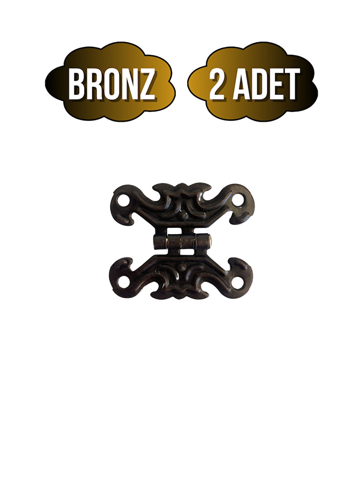 Kelebek Tavla Menteşesi Mobilya Kutu Menteşesi(BRONZ)(2 ADET)(EN:3CM BOY:2CM)