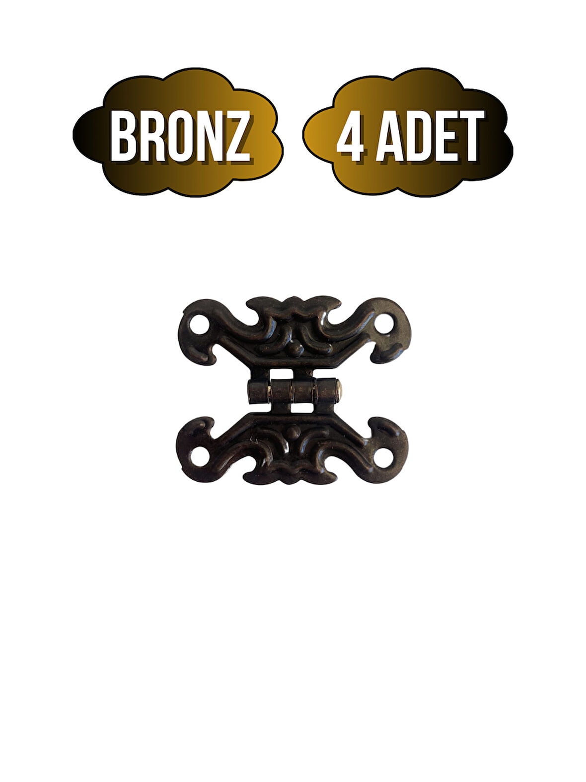 Kelebek Tavla Menteşesi Mobilya Kutu Menteşesi(BRONZ)(4 ADET)(EN:3CM BOY:2CM)