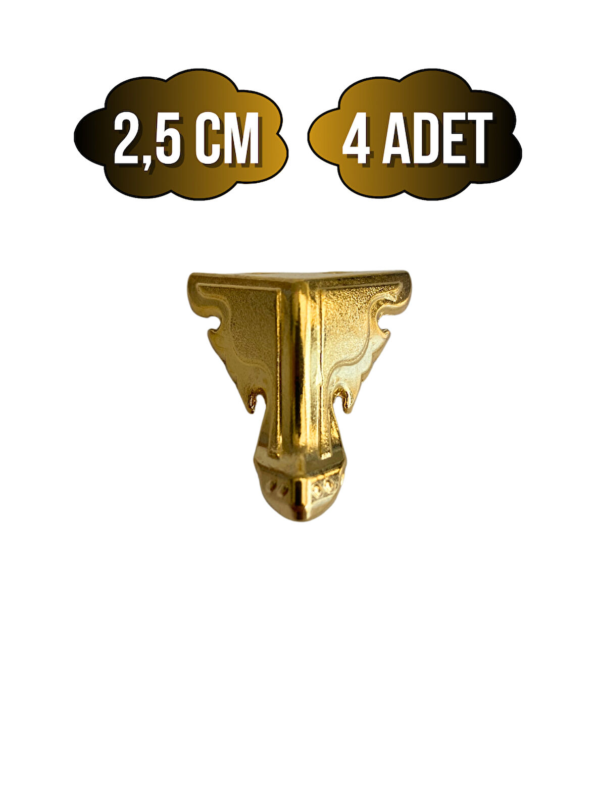 Kelebek Düz 2.5cm Metal Ayak Çeyiz ve Hediye Kutusu Mobilya Ayağı(2.5CM)(ALTIN)(4 ADET)