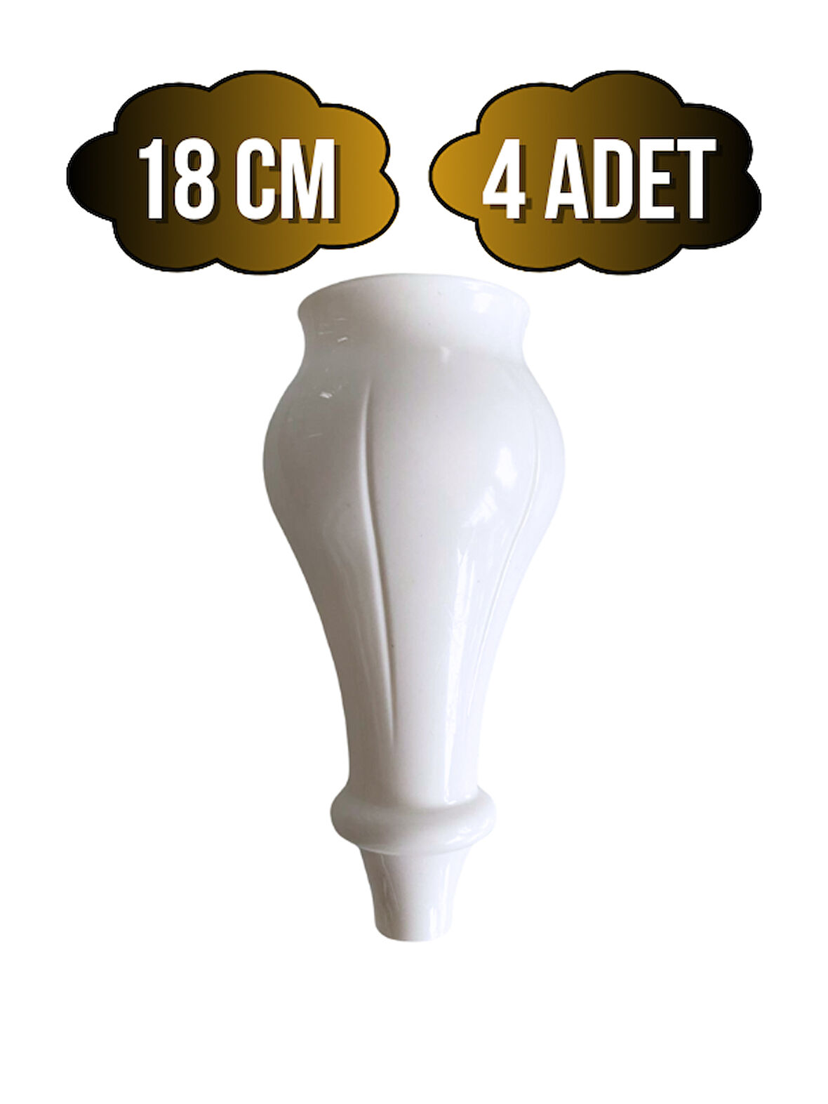 Tombul Beyaz 18cm Plastik Ayak Mobilya Masa ve Dolap Ayağı(BEYAZ)(18CM)(4 ADET)