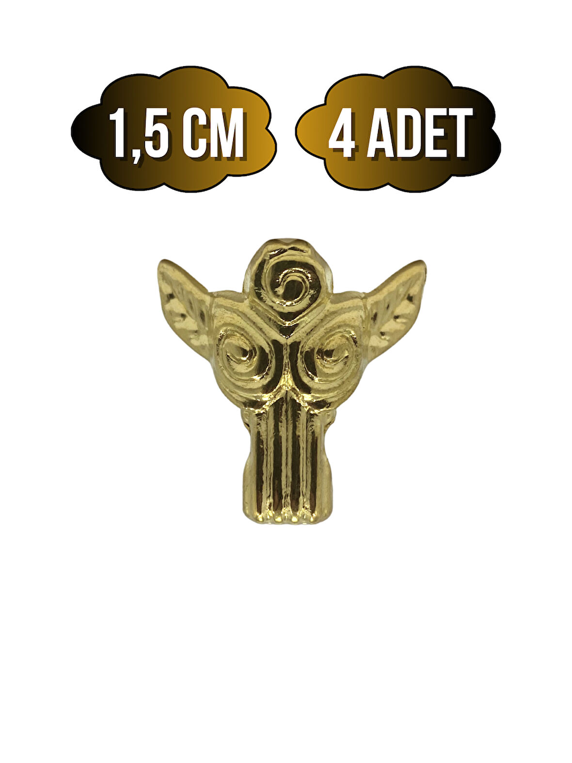 Melek 1.5cm Metal Ayak Çeyiz ve Hediye Kutusu Mobilya Ayağı(1.5CM)(ALTIN)(4 ADET)