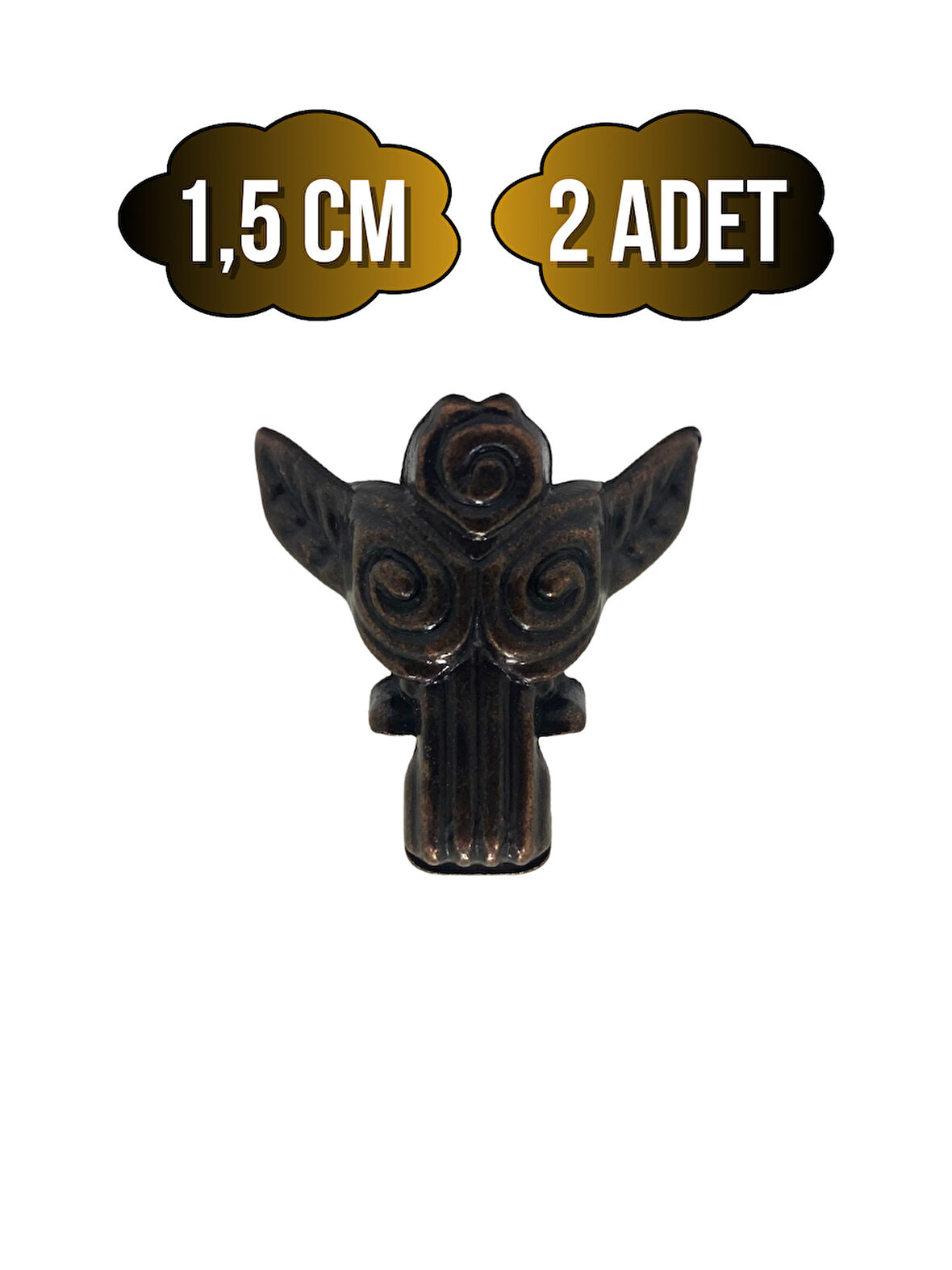 Melek 1.5cm Metal Ayak Çeyiz ve Hediye Kutusu Mobilya Ayağı(1.5CM)(BRONZ)(2 ADET)