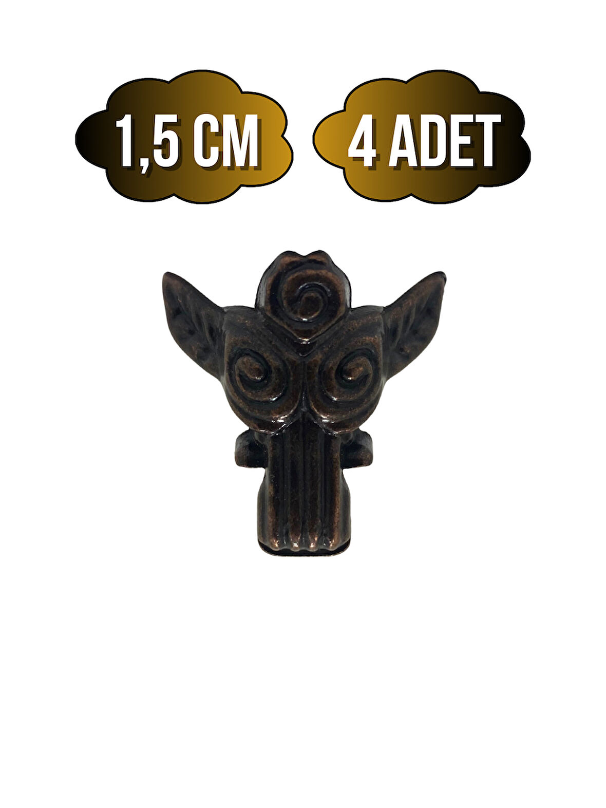 Melek 1.5cm Metal Ayak Çeyiz ve Hediye Kutusu Mobilya Ayağı(1.5CM)(BRONZ)(4 ADET)