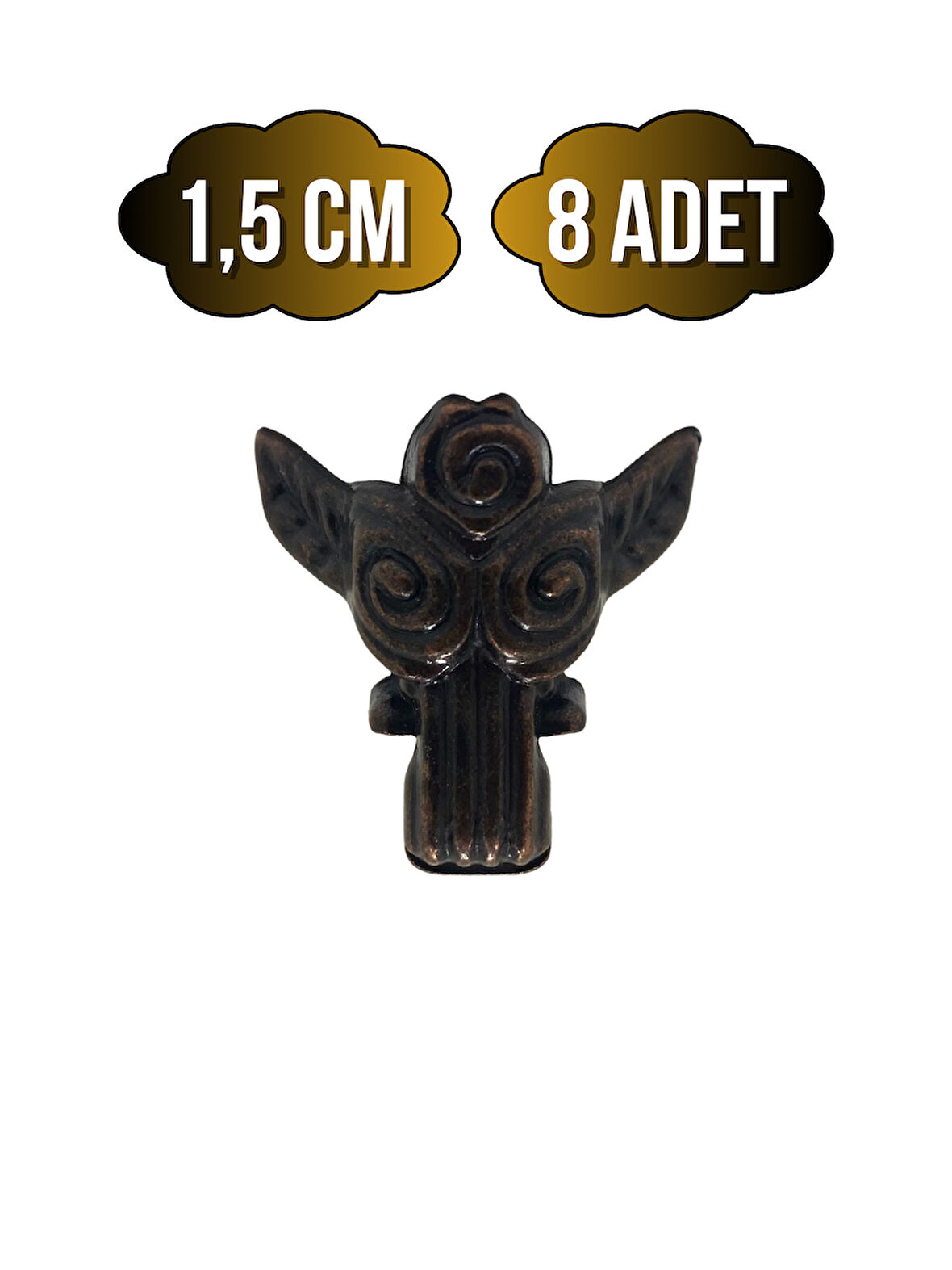 Melek 1.5cm Metal Ayak Çeyiz ve Hediye Kutusu Mobilya Ayağı(1.5CM)(BRONZ)(8 ADET)