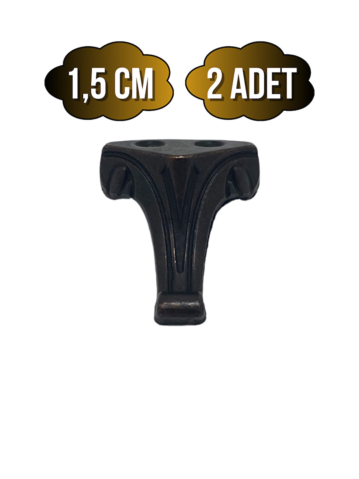Moda Metal Ayak Çeyiz ve Hediye Kutusu Mobilya Ayağı(1,5CM)(BRONZ)(2 ADET)