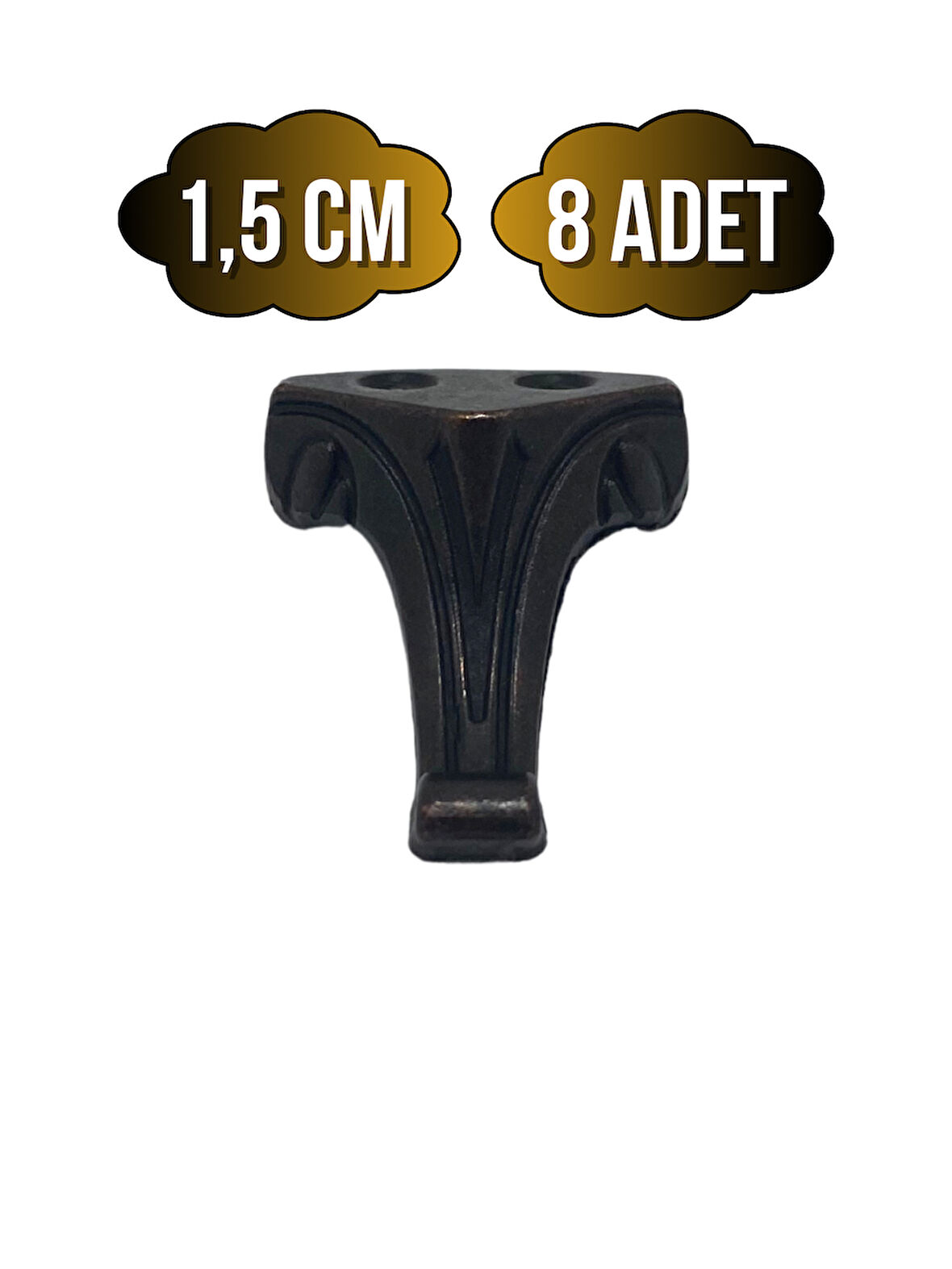 Moda Metal Ayak Çeyiz ve Hediye Kutusu Mobilya Ayağı(1,5CM)(BRONZ)(8 ADET)