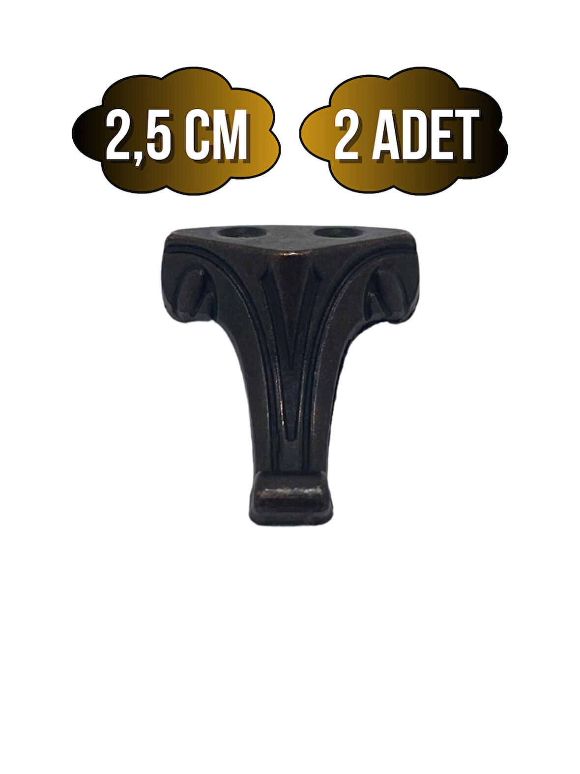 Moda Metal Ayak Çeyiz ve Hediye Kutusu Mobilya Ayağı(2,5CM)(BRONZ)(2 ADET)