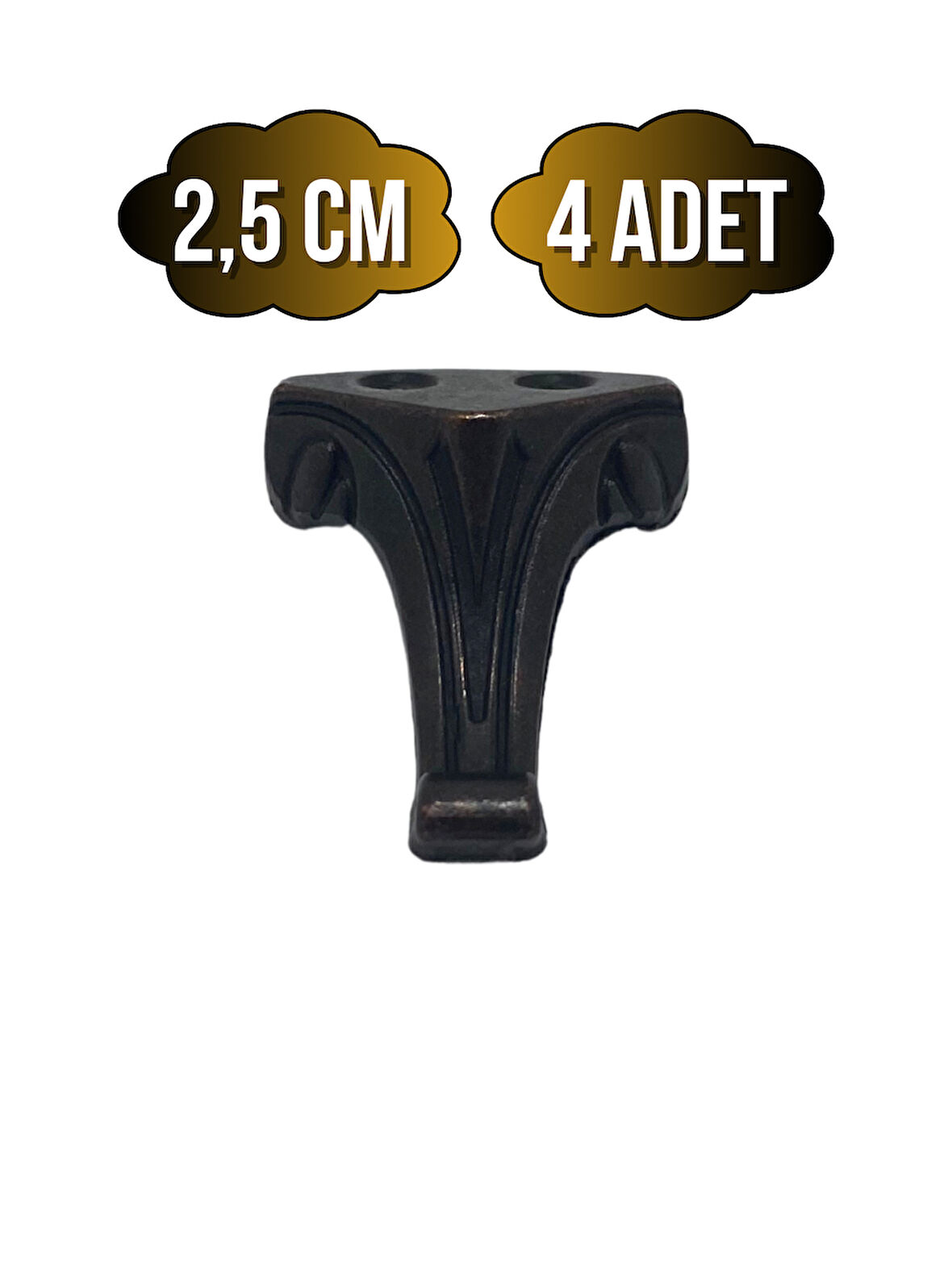 Moda Metal Ayak Çeyiz ve Hediye Kutusu Mobilya Ayağı(2,5CM)(BRONZ)(4 ADET)