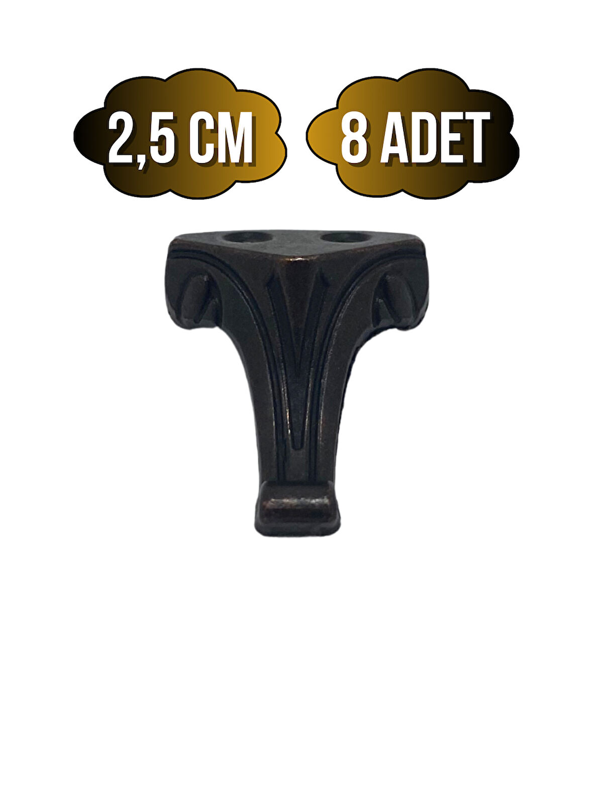 Moda Metal Ayak Çeyiz ve Hediye Kutusu Mobilya Ayağı(2,5CM)(BRONZ)(8 ADET)
