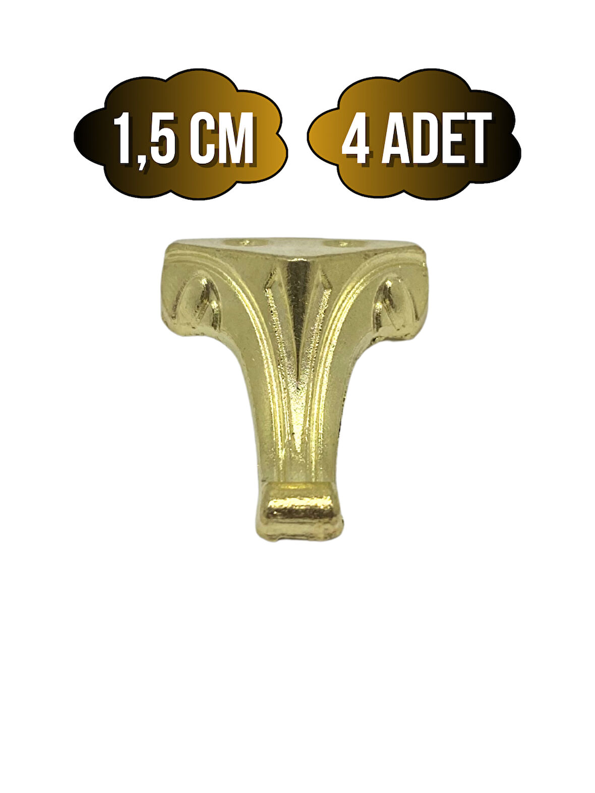 Moda Metal Ayak Çeyiz ve Hediye Kutusu Mobilya Ayağı(1,5CM)(ALTIN)(4 ADET)