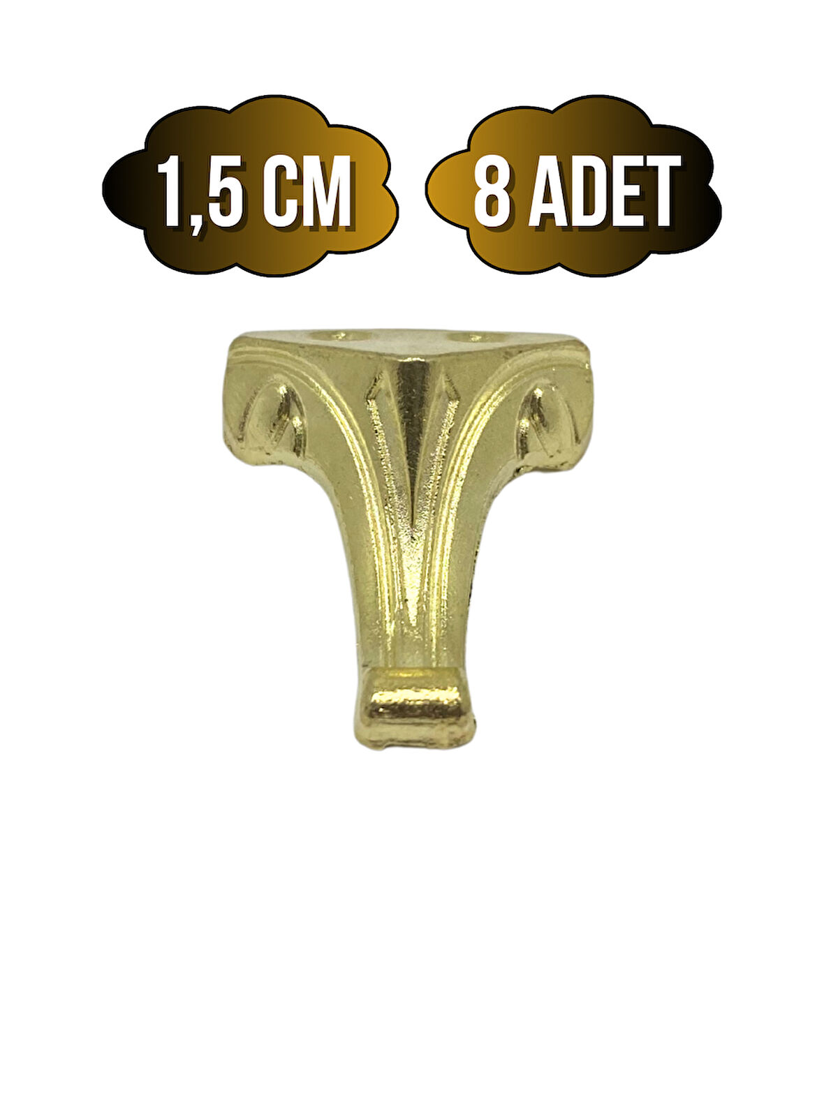 Moda Metal Ayak Çeyiz ve Hediye Kutusu Mobilya Ayağı(1,5CM)(ALTIN)(8 ADET)