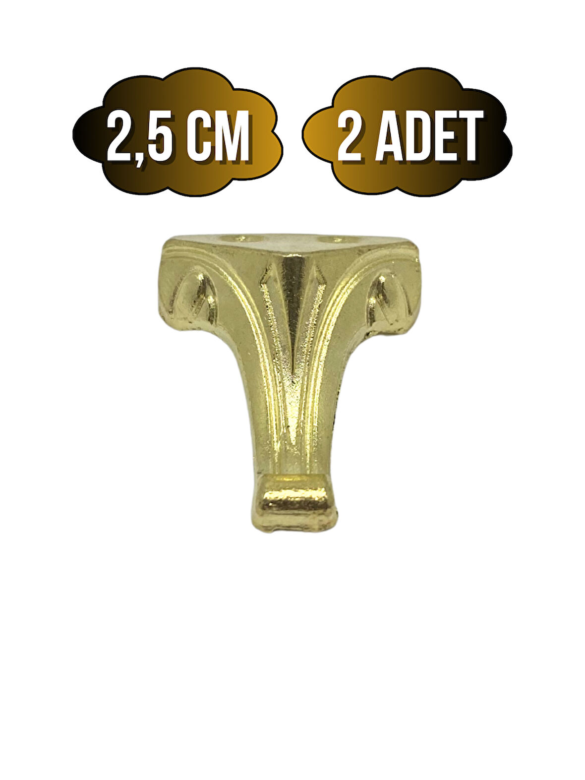 Moda Metal Ayak Çeyiz ve Hediye Kutusu Mobilya Ayağı(2,5CM)(ALTIN)(2 ADET)