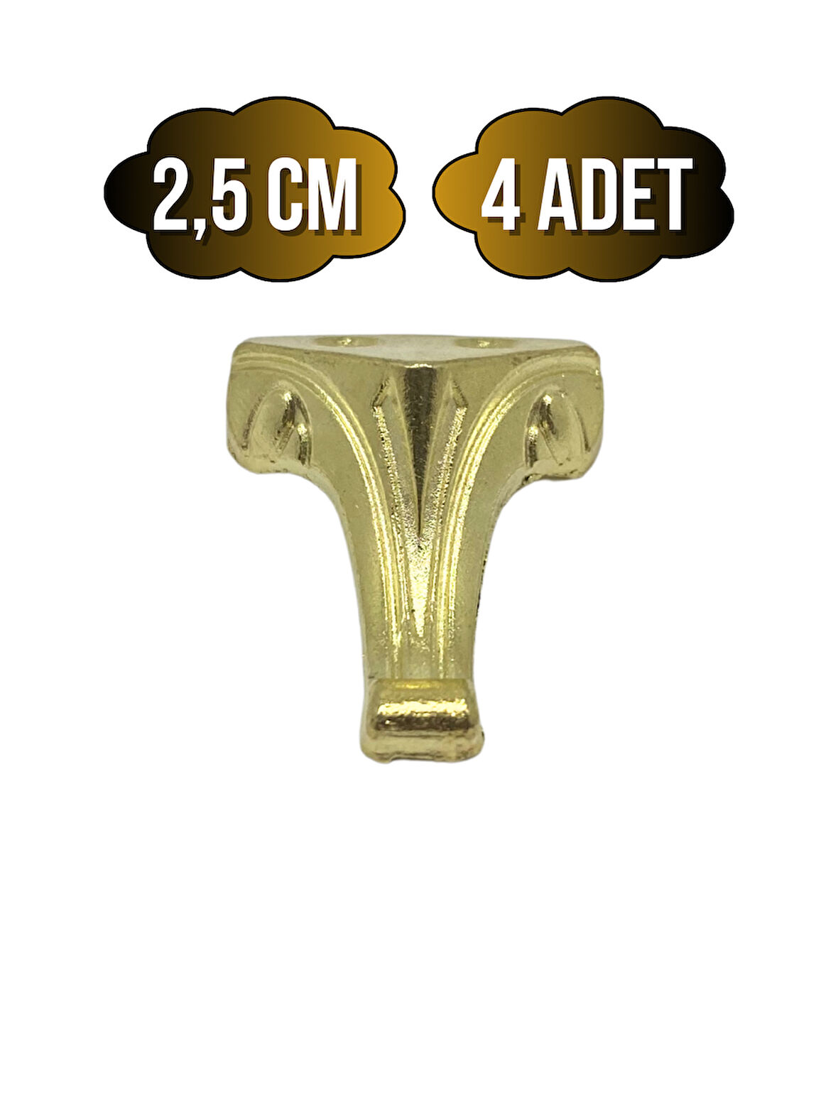 Moda Metal Ayak Çeyiz ve Hediye Kutusu Mobilya Ayağı(2,5CM)(ALTIN)(4 ADET)